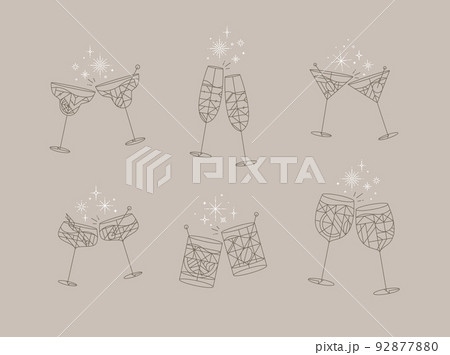 Cheers with cocktail glasses gray 92877880