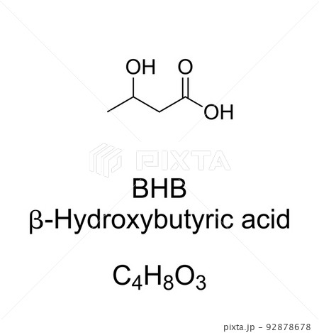 BHB, beta-Hydroxybutyric acid, chemical...のイラスト素材 [92878678] - PIXTA