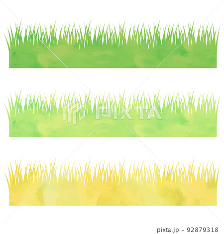 草　イラスト素材セット（水彩風ベクター） 92879318