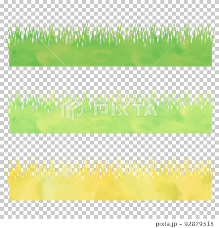 草　イラスト素材セット（水彩風ベクター） 92879318