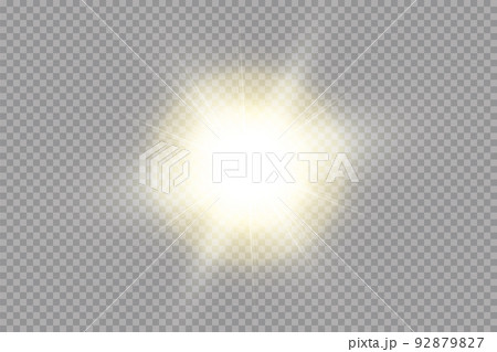 Vector transparent sunlight special lens flare light effect. Sun isolated on transparent background. Glow light effect 92879827