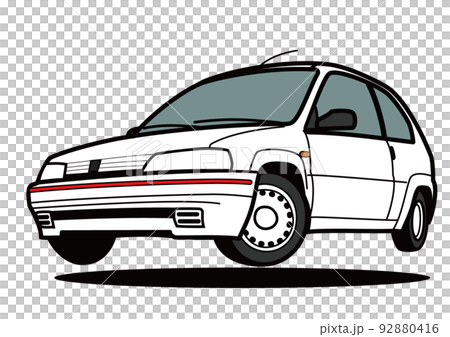 French compact car jump white car illustration 92880416