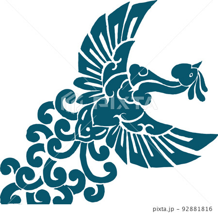 藍の鳳凰模様 92881816