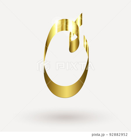 The number 0 of the golden serpentine. Realistic vector The number 0 of the golden serpentine. Realistic vector 92882952