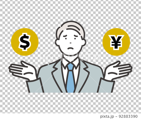 為替変動に悩む経営者 92883390