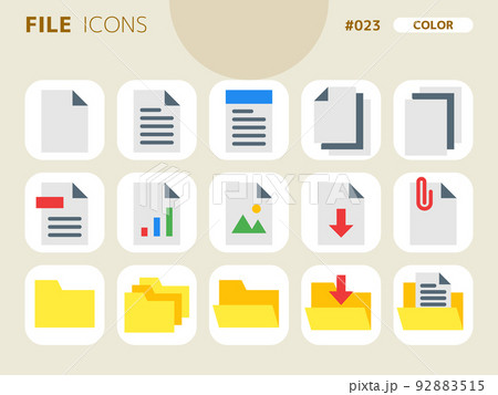 ファイルに関連するカラースタイルのアイコンセット_023 ファイルに関連するカラースタイルのアイコンセット_023 92883515