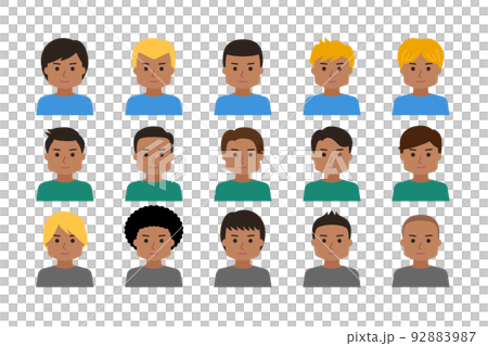 Male avatar / icon / black / illustration set 92883987