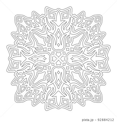 Line art for coloring book with vintage pattern Line art for coloring book with vintage pattern 92884212