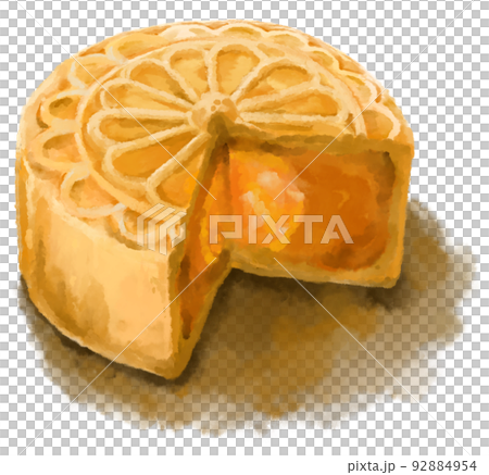 Mid autumn festival mooncake watercolor painting artistic illustration 92884954