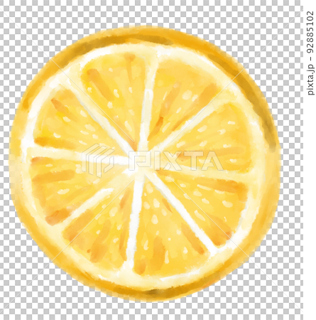 Fresh yellow lemon citrus watercolor painting art illustration 92885102