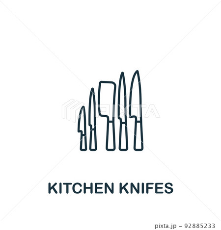 Kitchen Knifes icon. Monochrome simple Cooking icon for templates, web design and infographics Kitchen Knifes icon. Monochrome simple Cooking icon for templates, web design and infographics 92885233