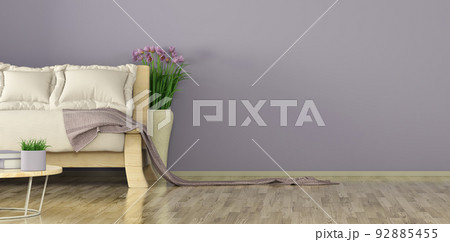 Interior design of modern living room with sofa 3d rendering 92885455