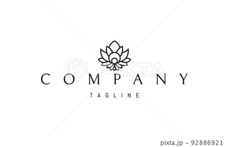 Vector logo on which an abstract image of a flower resembling wings. 92886921