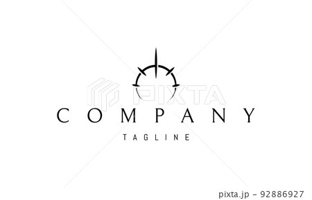 Vector logo on which an abstract image of an eclipse with rays of light. 92886927