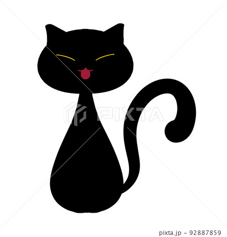 ハロウィンの黒猫笑顔 92887859