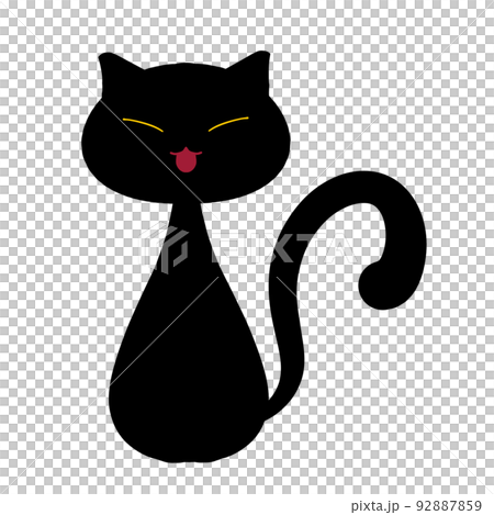 ハロウィンの黒猫笑顔 92887859