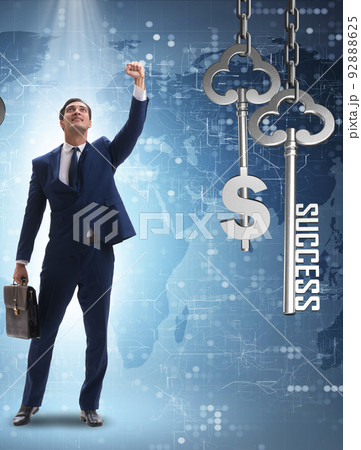Businessman excited in success and money concept Businessman excited in success and money concept 92888625