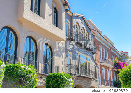 Row of houses with european style exterior in San Francisco, California Row of houses with european style exterior in San Francisco, California 92889379