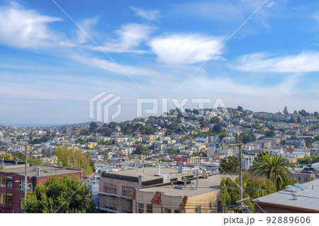 Residential area on a mountain at San Francisco, California Residential area on a mountain at San Francisco, California 92889606