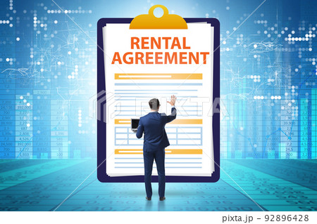 Rental agreement concept with businessman 92896428