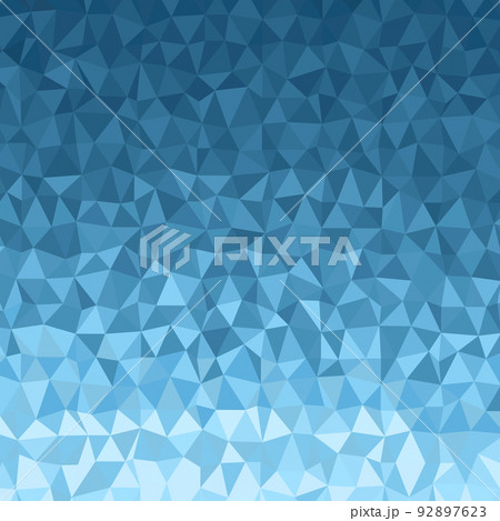 Polygonal dark blue mosaic background. Abstract low poly vector illustration. Triangular pattern in halftone style. Template geometric business design with triangle for poster, banner, card, flyer. 92897623