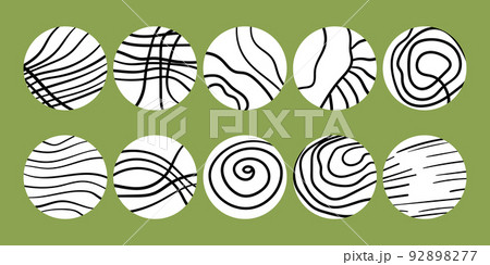 Trendy social media round cover design, social network stories and post, mobile apps, design. Template icons with geometric doodle elements. Set of various vector highlight covers, mockup. Trendy social media round cover design, social network stories and post, mobile apps, design. Template icons with geometric doodle elements. Set of various vector highlight covers, mockup. 92898277
