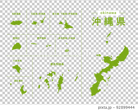 沖縄県全土セットの地図 92899444