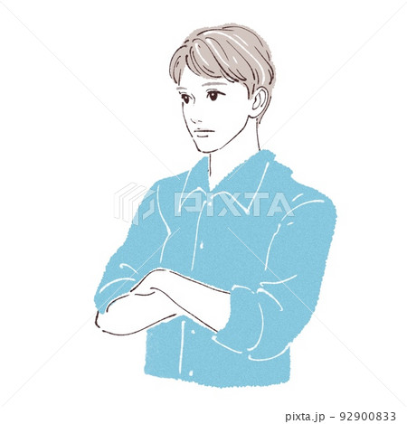 腕を組む男性のイラストのイラスト素材 腕を組む男性のイラストのイラスト素材