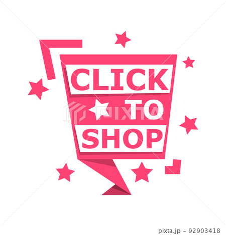 Phrase Click to Shop, vector illustration 92903418