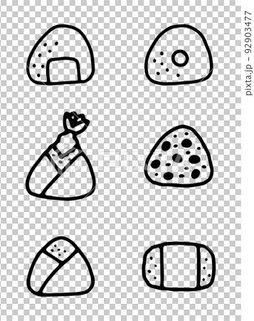 Various rice balls illustration set / line drawing Various rice balls illustration set / line drawing 92903477