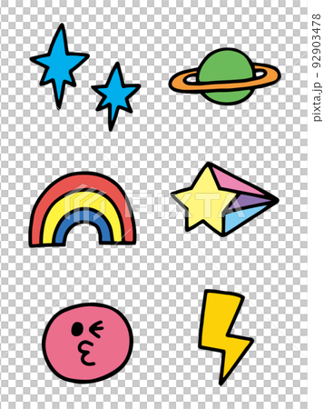 ポップなイラストいろいろセット 92903478