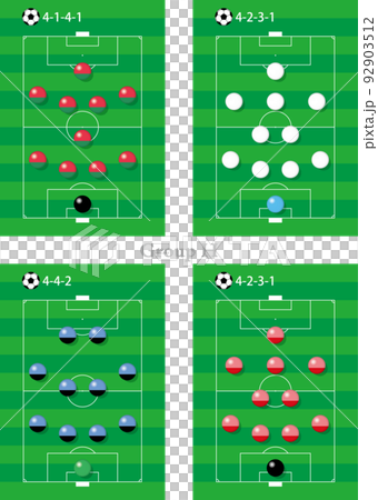 サッカーのフォーメーション 92903512