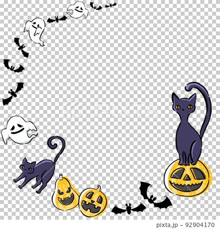 ハロウィンをイメージした装飾フレーム ハロウィンをイメージした装飾フレーム 92904170
