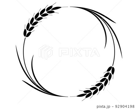 麦のフレーム2 ブラックのイラスト素材 [92904198] - PIXTA