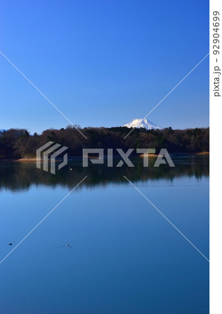 東京都狭山公園から見える富士山　秋の風景 92904699