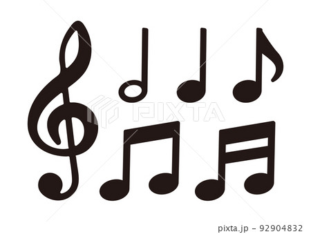 ポップな音符のデザイン ポップな音符のデザイン 92904832