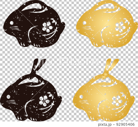 新年問候2023年新年賀卡材料兔子兔子土鍾漢科打印新年日式可愛插圖集 新年問候2023年新年賀卡材料兔子兔子土鍾漢科打印新年日式可愛插圖集 92905406
