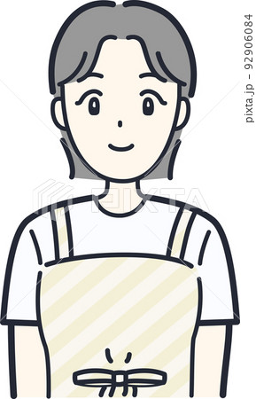 シンプルな笑顔の主婦のイラスト素材 シンプルな笑顔の主婦のイラスト素材 92906084