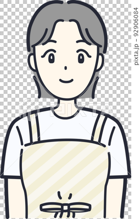 シンプルな笑顔の主婦のイラスト素材 シンプルな笑顔の主婦のイラスト素材 92906084
