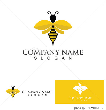 Bee honey logo vector icon symbol illustration design template Bee honey logo vector icon symbol illustration design template 92906167