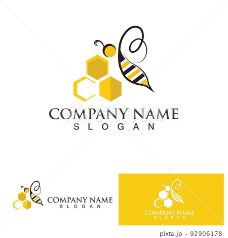 Bee honey logo vector icon symbol illustration design template 92906178