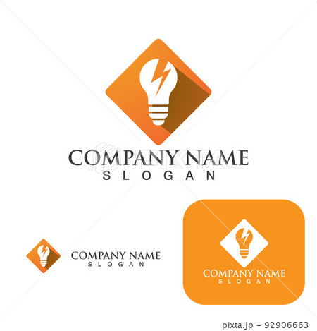 Bulb energy thunder bolt concept logo icon vector template Bulb energy thunder bolt concept logo icon vector template 92906663