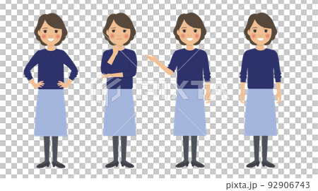 女性のポーズ集A 92906743