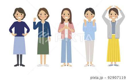 女性ポーズ4 92907119