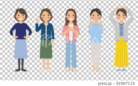 女性ポーズ4 92907119