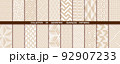 Geometric set of seamless gold and white patterns. Simpless graphics 92907233