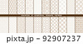 Geometric set of seamless gold and white patterns. Simpless graphics 92907237