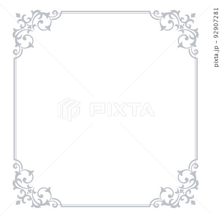Decorative frame Elegant vector element for design in Eastern style, place for text. Floral gray and white border. Lace illustration for invitations and greeting cards Decorative frame Elegant vector element for design in Eastern style, place for text. Floral gray and white border. Lace illustration for invitations and greeting cards 92907281