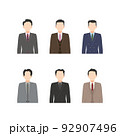 スーツを着た男性の上半身イラスト（カジュアル・派手） 92907496