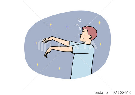 Man in pajama sleepwalking Man in pajama sleepwalking 92908610